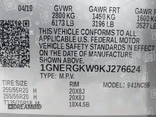 2019 Chevrolet Traverse LT Cloth with VIN 1GNERGKW9KJ276624, listed as a IAAI auction lot 41683227 with 63,301 mi miles. Bid and sale history available at carsss.com. Image 9.