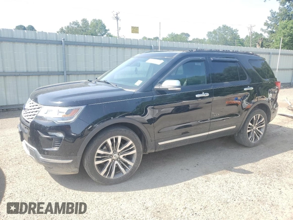 2018 Ford Explorer Platinum z VIN 1FM5K8HT7JGA51982, wystawiony jako Copart lot #57601575 z przebiegiem 126 400 mil mil oraz Szkoda całkowita • Salvage title. Historia ofert i sprzedaży dostępna na DreamBid. Obrazek 1.