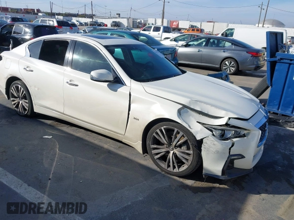 2018 Infiniti Q50 3.0t LUXE with VIN JN1EV7AP7JM358575, listed as a IAAI auction lot 41619592 with 47,520 mi miles. Bid and sale history available at carsss.com. Image 1.