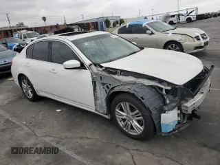 2012 Infiniti G25 Journey with VIN JN1DV6AP1CM701275, listed as a Copart auction lot 54253555 with 113,662 mi miles and Salvage title. Bid and sale history available at DreamBid. Image 4.