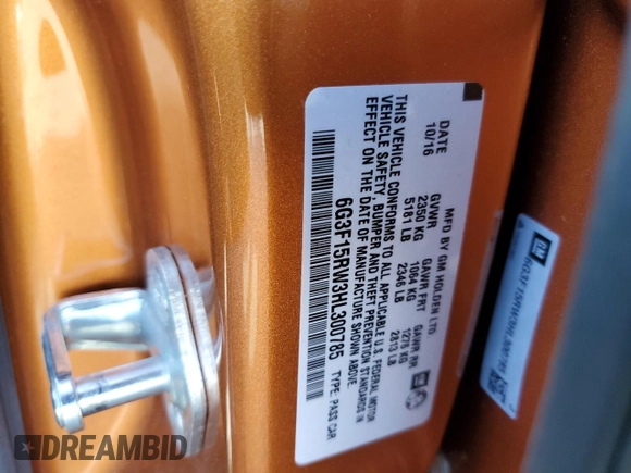 2017 Chevrolet SS z VIN 6G3F15RW3HL300785, wystawiony jako Copart lot #49868055 z przebiegiem Nie podano mil oraz Szkoda całkowita • Salvage title. Historia ofert i sprzedaży dostępna na DreamBid. Obrazek 13.