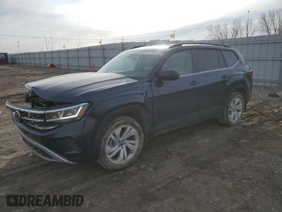 2023 Volkswagen Atlas SE with VIN 1V2HR2CA8PC545024, listed as a Copart auction lot 43775075 with 35,643 mi miles and Salvage title. Bid and sale history available at DreamBid. Image 1.