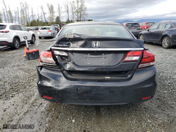 2013 Honda Civic Sdn LX with VIN 2HGFB2F52DH301391, listed as a Copart auction lot 52258755 with 89,859 mi miles and Salvage Title. Bid and sale history available at carsss.com. Image 6.
