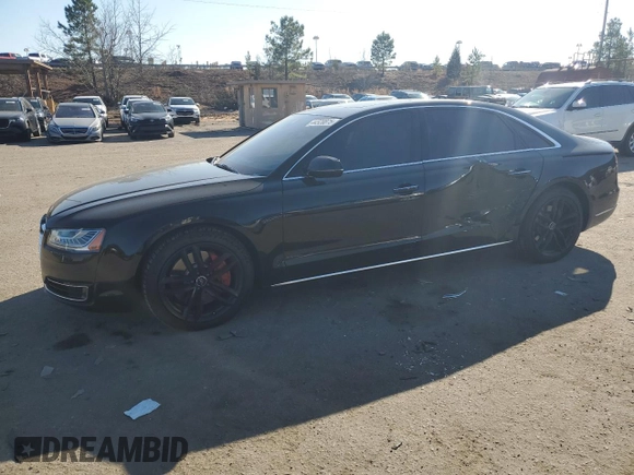 2015 Audi A8 L 4.0T with VIN WAU32AFD5FN022074, listed as a Copart auction lot 44528875 with 127,377 mi miles and Salvage Title. Bid and sale history available at carsss.com. Image 1.