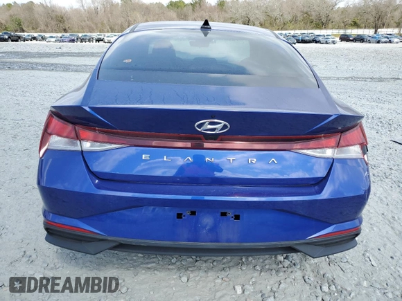 2021 Hyundai Elantra SEL with VIN KMHLS4AG7MU103730, listed as a Copart auction lot 47742565 with 45,030 mi miles and Salvage Title. Bid and sale history available at carsss.com. Image 6.
