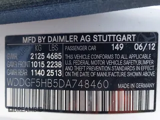 2013 Mercedes-Benz C 350 Sport with VIN WDDGF5HB5DA748460, listed as a IAAI auction lot 41538293 with 96,577 mi miles and . Bid and sale history available at DreamBid. Image 9.