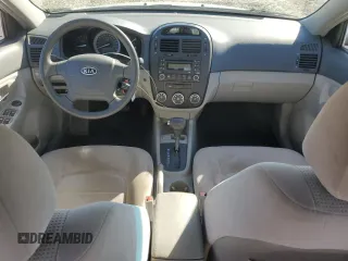 2007 Kia Spectra EX with VIN KNAFE121475450624, listed as a Copart auction lot 77712594 with 100,646 mi miles and Salvage Title. Bid and sale history available at carsss.com. Image 8.