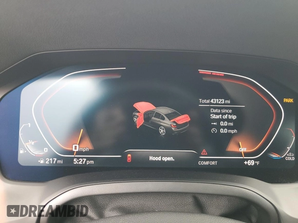 2021 BMW 3 Series 330i xDrive z VIN 3MW5R7J05M8B93077, wystawiony jako Copart lot #57125755 z przebiegiem 43 123 mil mil oraz Szkoda całkowita • Salvage title. Historia ofert i sprzedaży dostępna na DreamBid. Obrazek 9.