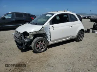 2012 FIAT 500 Sport with VIN 3C3CFFBR3CT207729, listed as a Copart auction lot 54158145 with 101,904 mi miles and Salvage title. Bid and sale history available at DreamBid. Image 1.