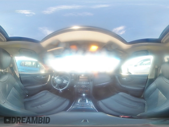 2017 Infiniti QX70 with VIN JN8CS1MW6HM415277, listed as a Copart auction lot 63038955 with 151,451 mi miles and Salvage title. Bid and sale history available at DreamBid. Image 14.