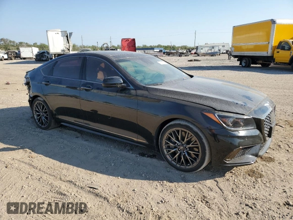 2019 Genesis G80 Sport with VIN KMHGN4JB6KU289917, listed as a Copart auction lot 75815714 with 45,346 mi miles and Salvage Title. Bid and sale history available at DreamBid. Image 4.