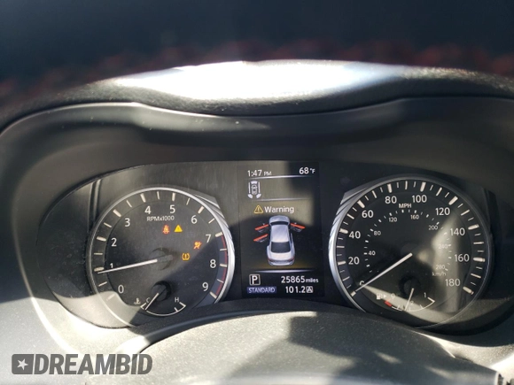 2020 Infiniti Q50 Red Sport 400 with VIN JN1FV7AP9LM630521, listed as a Copart auction lot 45951955 with 25,865 mi miles and Salvage title. Bid and sale history available at DreamBid. Image 9.