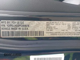 2023 Dodge Durango SXT Launch Edition with VIN 1C4RDJAG0PC584678, listed as a IAAI auction lot 42194281 with 34,013 mi miles and . Bid and sale history available at DreamBid. Image 9.