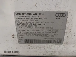 2017 Audi Q3 Premium z VIN WA1ECCFS0HR009385, wystawiony jako IAAI lot #42042437 z przebiegiem 110 341 mil mil oraz . Historia ofert i sprzedaży dostępna na DreamBid. Obrazek 9.