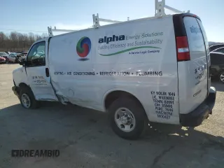 2023 Chevrolet Express Cargo with VIN 1GCWGAFP1P1241988, listed as a Copart auction lot 43532635 with 24,646 mi miles and Salvage title. Bid and sale history available at DreamBid. Image 2.