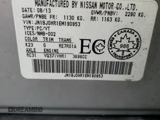 2014 Infiniti QX50 Journey with VIN JN1BJ0HR1EM190953, listed as a Copart auction lot 81457584 with 97,866 mi miles and Salvage Title. Bid and sale history available at carsss.com. Image 13.