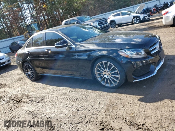 2015 Mercedes-Benz C 300 with VIN 55SWF4JB1FU053332, listed as a Copart auction lot 78577674 with 106,445 mi miles and Salvage Title. Bid and sale history available at carsss.com. Image 4.