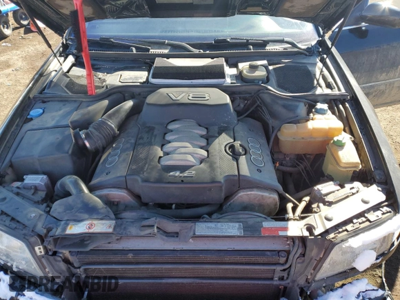 1998 Audi A8 with VIN WAUBG34D3WN007522, listed as a Copart auction lot 45497545 with 174,719 mi miles and Clean title. Bid and sale history available at DreamBid. Image 11.