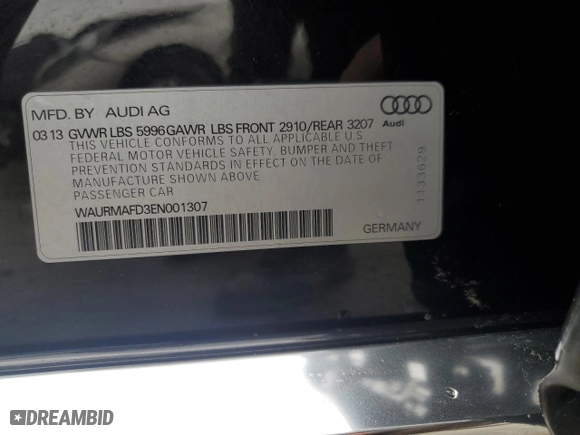 2014 Audi A8 L 3.0L TDI with VIN WAURMAFD3EN001307, listed as a Copart auction lot 43476125 with 85,921 mi miles and Clean Title. Bid and sale history available at carsss.com. Image 12.