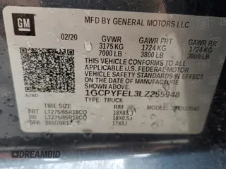 2020 Chevrolet Silverado 1500 LT Trail Boss with VIN 1GCPYFEL3LZ255948, listed as a Copart auction lot 47396755 with 72,472 mi miles and Non Repairable. Bid and sale history available at carsss.com. Image 13.