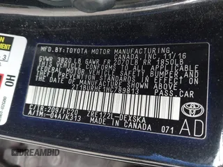 2017 Toyota Corolla L with VIN 2T1BURHE1HC789813, listed as a IAAI auction lot 42369061 with 84,666 mi miles and . Bid and sale history available at DreamBid. Image 9.