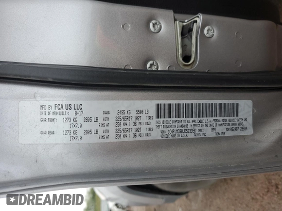 2018 Jeep Cherokee Latitude with VIN 1C4PJMCB8JD523356, listed as a Copart auction lot 58819505 with 107,182 mi miles and Salvage title. Bid and sale history available at DreamBid. Image 13.