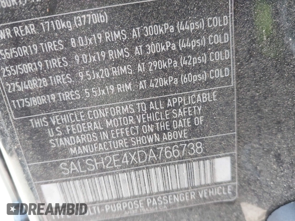 2013 Land Rover Range Rover Sport SC с VIN SALSH2E4XDA766738, выставлен на аукционе IAAI как лот 42618626 с пробегом 97 578 миль миль и . История ставок и продаж доступна на DreamBid. Изображение 9.