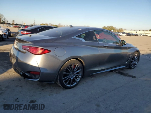2017 Infiniti Q60 Red Sport 400 with VIN JN1FV7EK4HM610120, listed as a Copart auction lot 36831923 with 42,484 mi miles and . Bid and sale history available at carsss.com. Image 3.