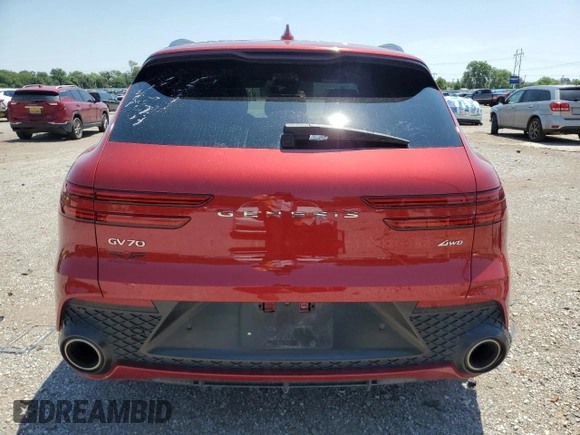 2023 Genesis GV70 2.5T with VIN KMUMADTB3PU111631, listed as a Copart auction lot 60283415 with 37,708 mi miles and Salvage title. Bid and sale history available at DreamBid. Image 6.