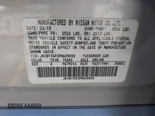 2015 Infiniti Q50 with VIN JN1BV7AR3FM405659, listed as a IAAI auction lot 41949596 with 101,196 mi miles and . Bid and sale history available at DreamBid. Image 9.