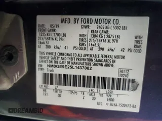 2020 Ford Transit Connect XL with VIN NM0GE9E25L1437082, listed as a Copart auction lot 72244153 with 180,240 mi miles and . Bid and sale history available at DreamBid. Image 13.
