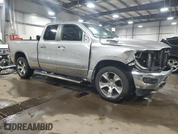 2019 Ram 1500 Laramie with VIN 1C6SRFDT2KN795605, listed as a Copart auction lot 88494875 with 156,046 mi miles and Salvage Title. Bid and sale history available at carsss.com. Image 4.