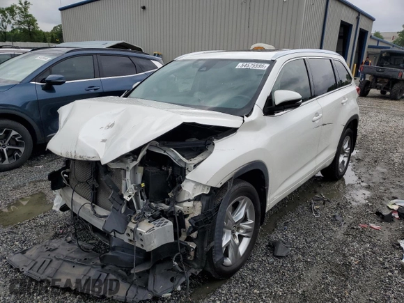 2019 Toyota Highlander Limited with VIN 5TDDZRFH7KS968833, listed as a Copart auction lot 54575595 with 125,176 mi miles and Salvage title. Bid and sale history available at DreamBid. Image 1.