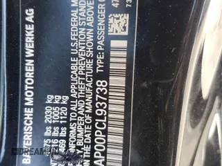 2023 BMW 4 Series 430i z VIN WBA53AP00PCL93738, wystawiony jako Copart lot #48011775 z przebiegiem 27 617 mil mil oraz Szkoda całkowita • Salvage title. Historia ofert i sprzedaży dostępna na DreamBid. Obrazek 15.