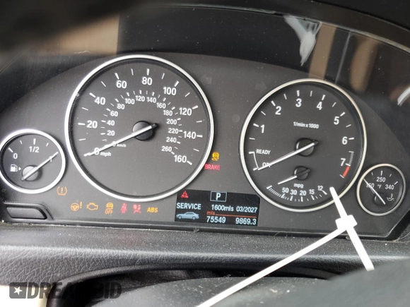 2013 BMW 3 Series 328i with VIN WBA3A5C56DF603937, listed as a Copart auction lot 60275605 with 75,549 mi miles and Salvage title. Bid and sale history available at DreamBid. Image 9.