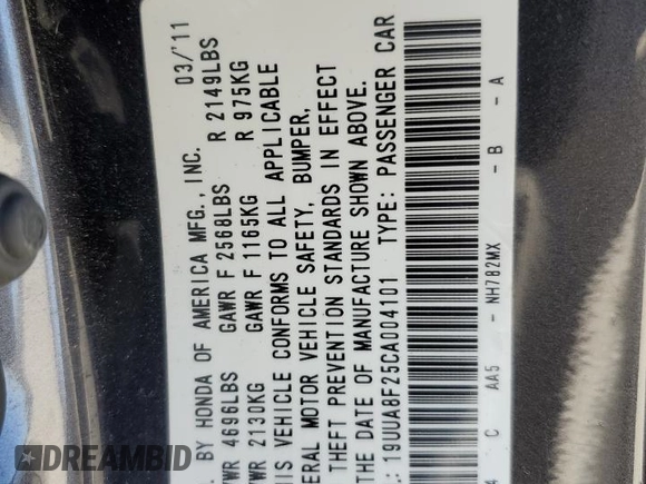 2012 Acura TL Auto z VIN 19UUA8F25CA004101, wystawiony jako Copart lot #51999975 z przebiegiem 165 325 mil mil oraz Szkoda całkowita • Salvage title. Historia ofert i sprzedaży dostępna na DreamBid. Obrazek 14.