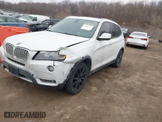 2013 BMW X3 xDrive28i with VIN 5UXWX9C55D0A27106, listed as a IAAI auction lot 41468713 with 198,996 mi miles. Bid and sale history available at carsss.com. Image 2.