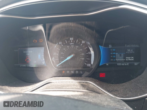 2016 Ford Fusion SE Hybrid with VIN 3FA6P0LU7GR218781, listed as a IAAI auction lot 41844791 with 214,867 mi miles. Bid and sale history available at carsss.com. Image 7.