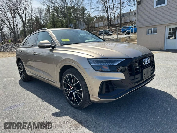 2019 Audi Q8 Prestige with VIN WA1FVBF18KD015892, listed as a Copart auction lot 52225795 with 61,436 mi miles and Clean title. Bid and sale history available at DreamBid. Image 4.