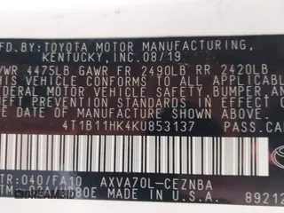 2019 Toyota Camry LE with VIN 4T1B11HK4KU853137, listed as a IAAI auction lot 41633785 with 67,629 mi miles and . Bid and sale history available at DreamBid. Image 9.