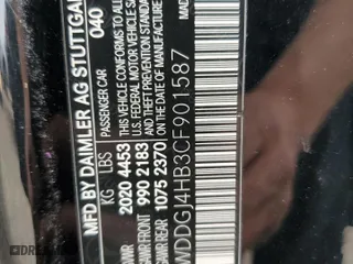 2012 Mercedes-Benz C-Class C 250 with VIN WDDGJ4HB3CF901587, listed as a Copart auction lot 52343745 with 68,719 mi miles and Salvage Title. Bid and sale history available at carsss.com. Image 12.