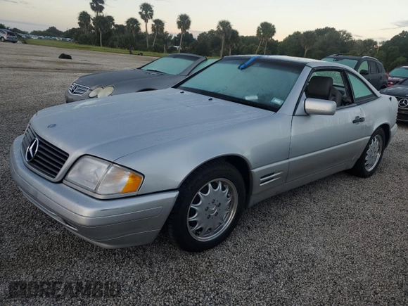 1998 Mercedes-Benz SL-Class with VIN WDBFA67F8WF163620, listed as a Copart auction lot 74125164 with 0 mi miles and Salvage Title. Bid and sale history available at carsss.com. Image 1.