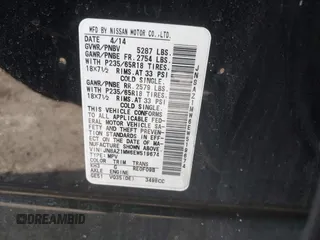2014 Nissan Murano S with VIN JN8AZ1MW6EW519674, listed as a IAAI auction lot 41702608 with 188,576 mi miles and . Bid and sale history available at DreamBid. Image 9.
