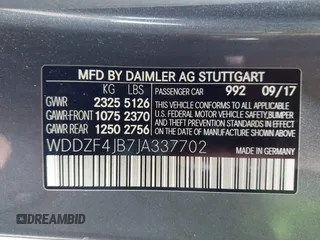 2018 Mercedes-Benz E-Class E 300 with VIN WDDZF4JB7JA337702, listed as a IAAI auction lot 41713178 with 1 mi miles. Bid and sale history available at carsss.com. Image 9.
