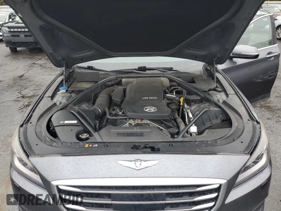 2015 Hyundai Genesis 3.8L with VIN KMHGN4JE8FU017367, listed as a Copart auction lot 72905964 with 107,057 mi miles and Salvage Title. Bid and sale history available at carsss.com. Image 12.