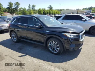 2021 Infiniti QX50 Essential with VIN 3PCAJ5CB3MF119468, listed as a Copart auction lot 61561645 with 56,347 mi miles and Salvage title. Bid and sale history available at DreamBid. Image 4.
