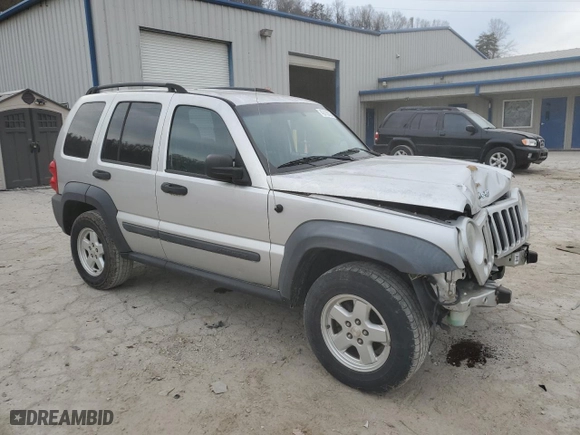 2007 Jeep Liberty Sport with VIN 1J4GL48KX7W632833, listed as a Copart auction lot 45738025 with 100,056 mi miles and Salvage Title. Bid and sale history available at carsss.com. Image 4.