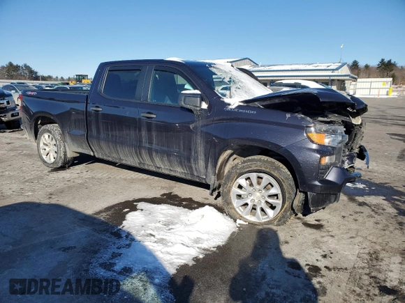 2022 Chevrolet Silverado 1500 Custom with VIN 3GCPDBEK8NG605640, listed as a Copart auction lot 43718225 with 24,424 mi miles and Salvage Title. Bid and sale history available at carsss.com. Image 4.