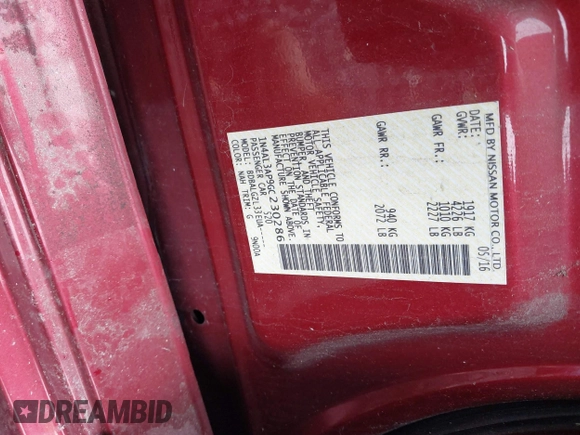 2016 Nissan Altima SR with VIN 1N4AL3AP9GC230286, listed as a IAAI auction lot 42194238 with Not provided miles and . Bid and sale history available at DreamBid. Image 9.