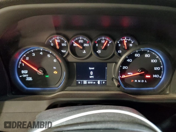 2022 Chevrolet Silverado 1500 Custom Trail Boss with VIN 3GCPDCEK8NG625750, listed as a Copart auction lot 81053304 with 33,151 mi miles and Salvage Title. Bid and sale history available at carsss.com. Image 9.